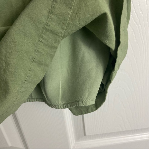 Lost + Wander Sage Green Emilia Mini Dress Linen Blend Sz L - Picture 6 of 14